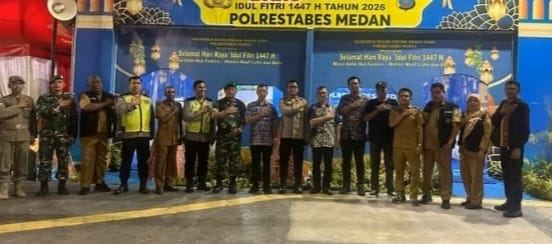 Camat Medan Petisah Disambut Hangat Kapolsek Medan Baruk Saat Ke Pos Pam IV Carrefour