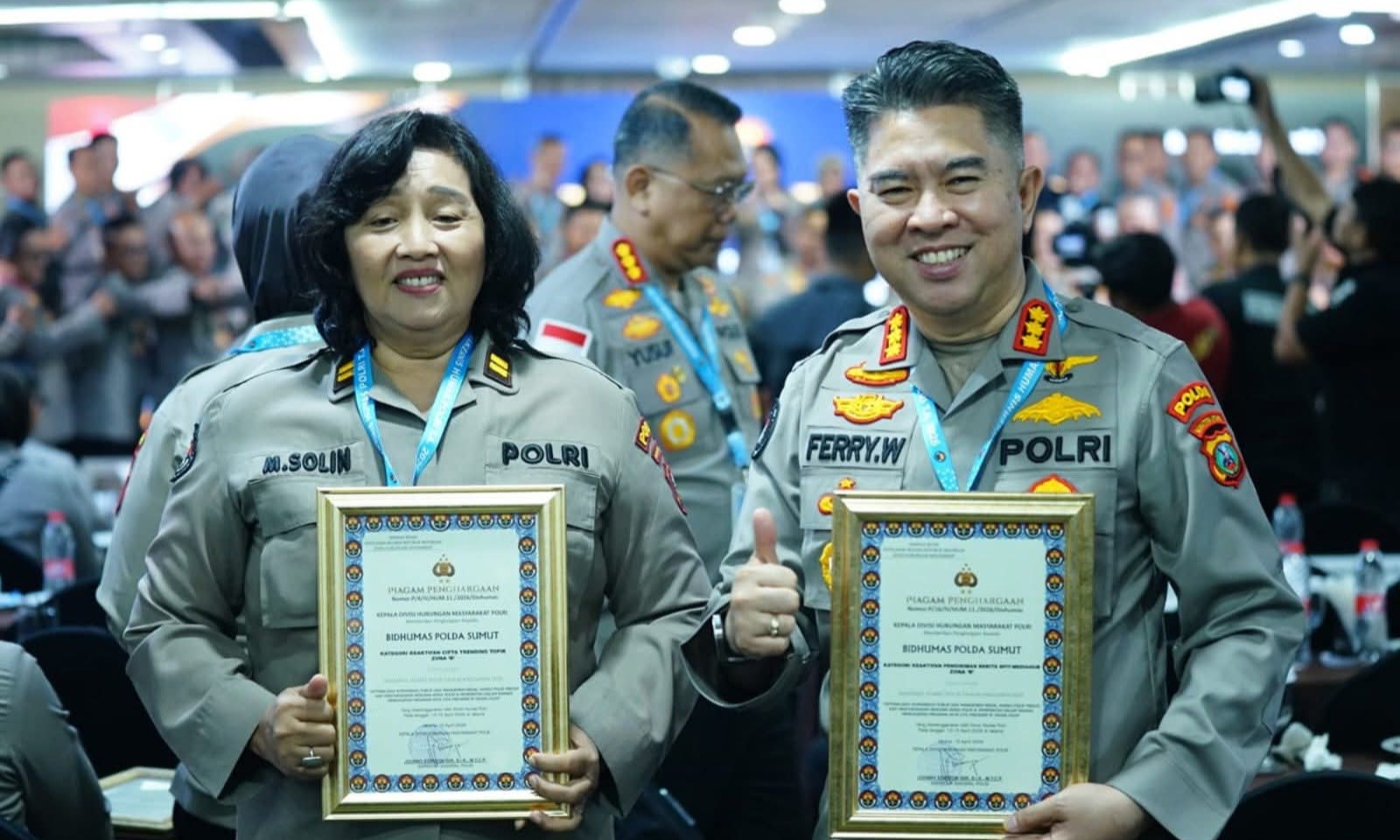 Humas Polda Sumut Raih Dua Penghargaan dari Divisi Humas Polri